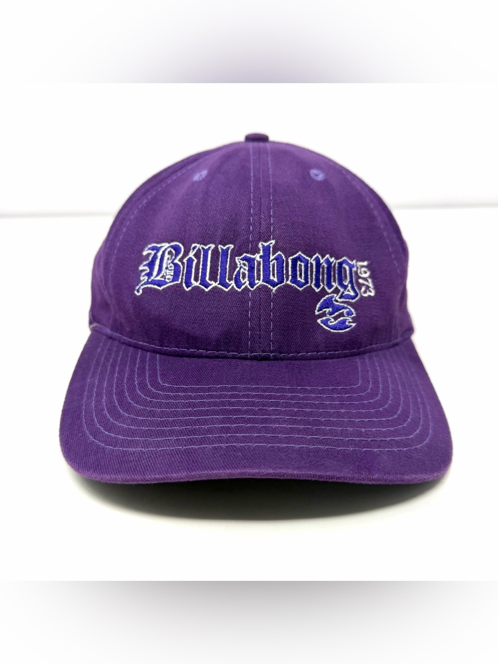 VTG Billabong Old English Logo Baseball Cap Hat Purple Surf Skate 90s Y2K Rare